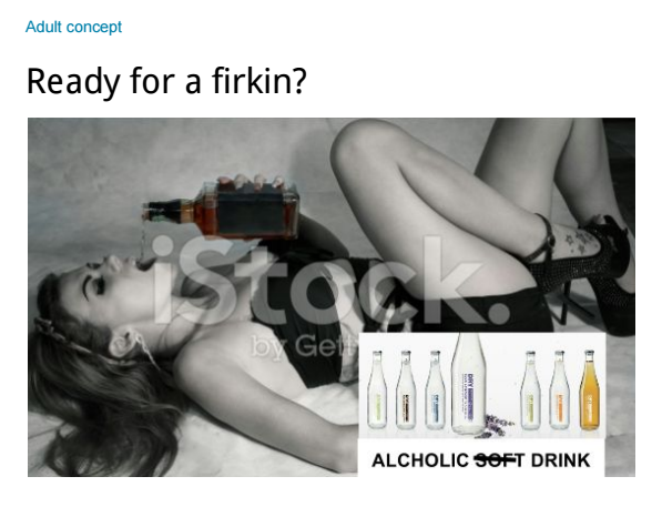 Adult concept and headline for alcohol