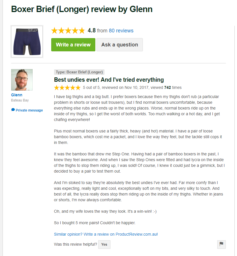 My review of StepOne boxers